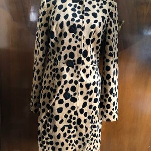 INC mod leopard spot trench coat